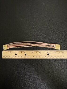 Pink Lavender Multi-Strand Leather Bracelet with Gold Clamps